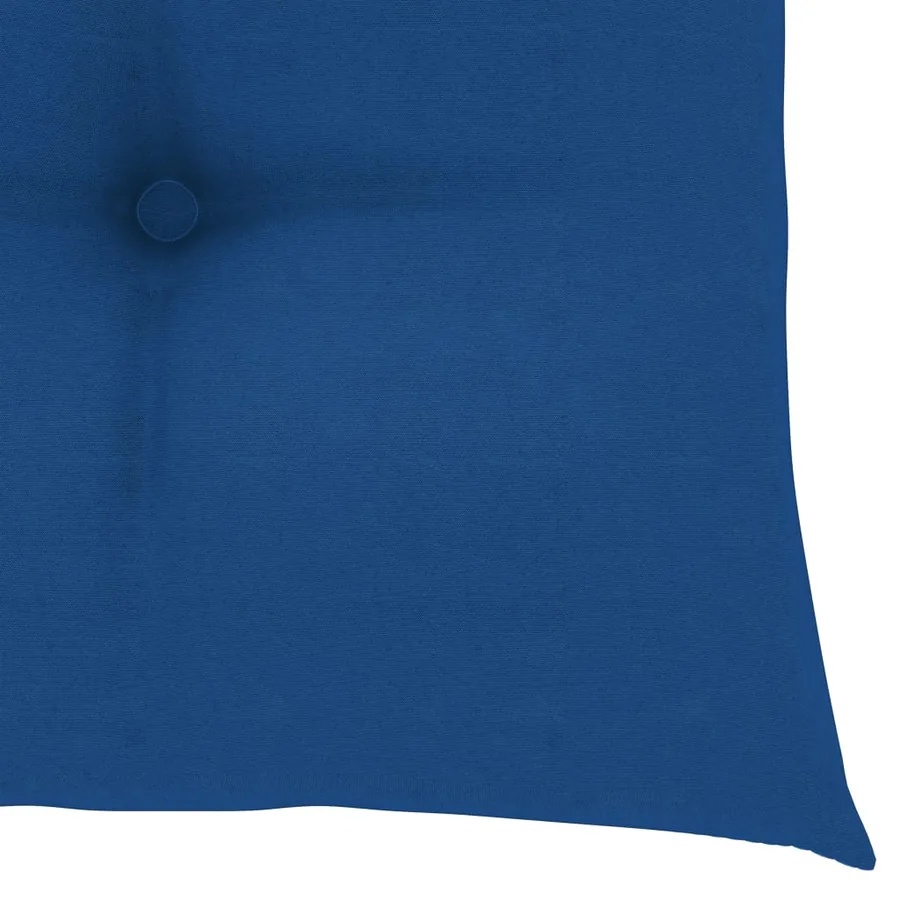 Chaise à bascule avec coussin bleu Bois de teck solide - 6