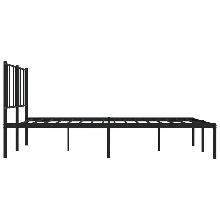 Cadre de lit métal sans matelas et tête de lit noir 180x200 cm - 7