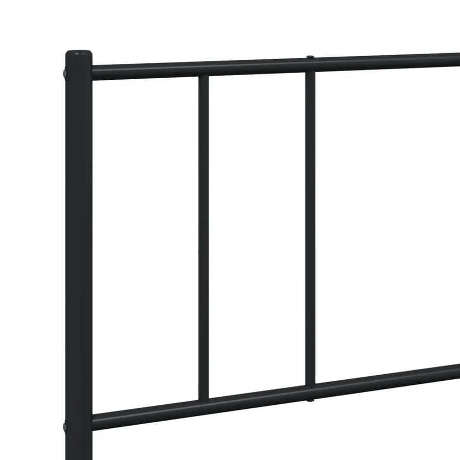 Cadre de lit métal sans matelas et tête de lit noir 180x200 cm - 9