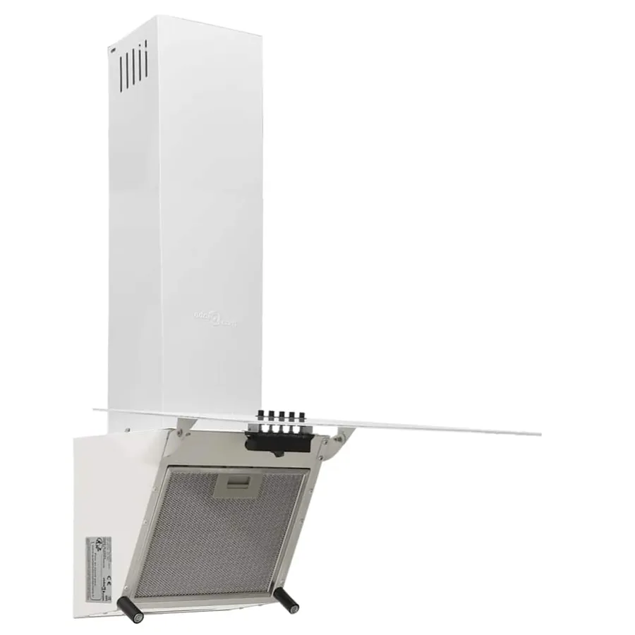 Hotte murale 60 cm Acier et verre trempé Blanc - 4