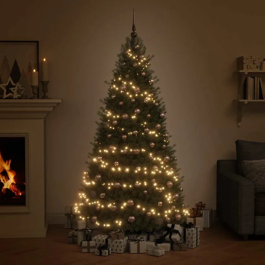 Set de boules de Noël avec pic et 150 LED 60 pcs Doré rose - 3