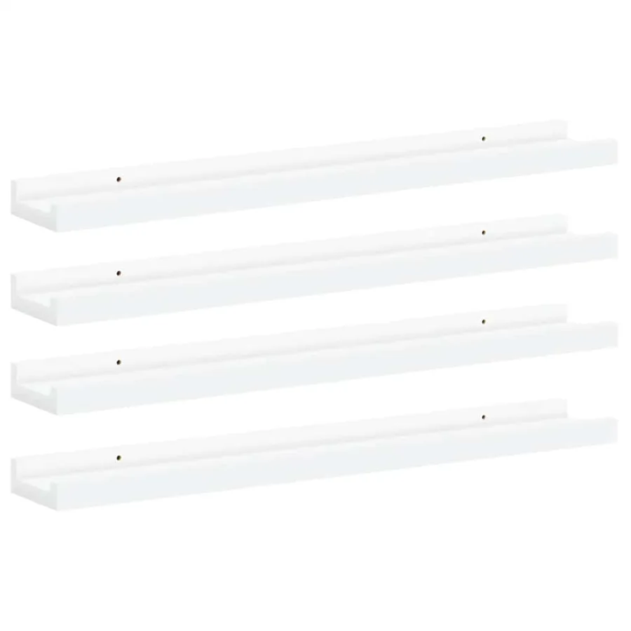 Étagères murales 4 pcs Blanc 60x9x3 cm - 2