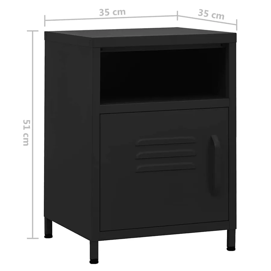 Table de chevet Noir 35x35x51 cm Acier - 9