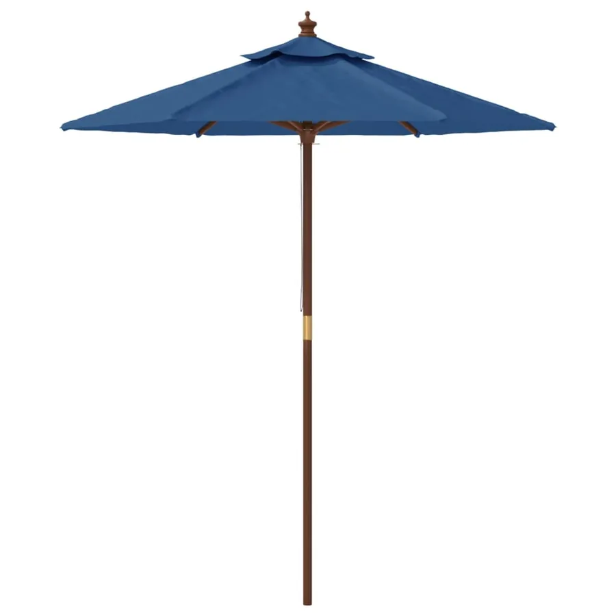 Parasol de jardin avec mât en bois bleu azuré 196x231 cm - 4