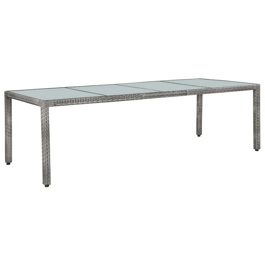 Ensemble à manger d'extérieur 11pc coussins Résine tressée Gris - 2