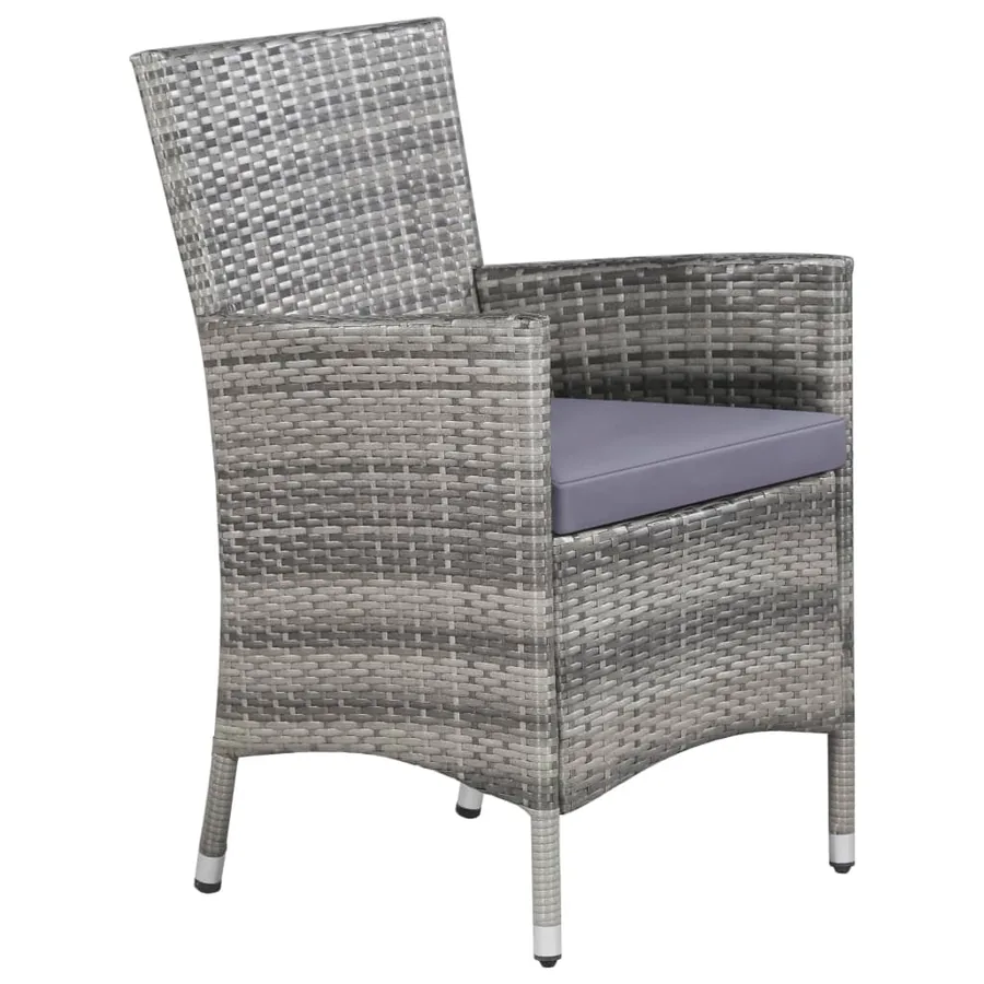 Ensemble à manger d'extérieur 11pc coussins Résine tressée Gris - 3