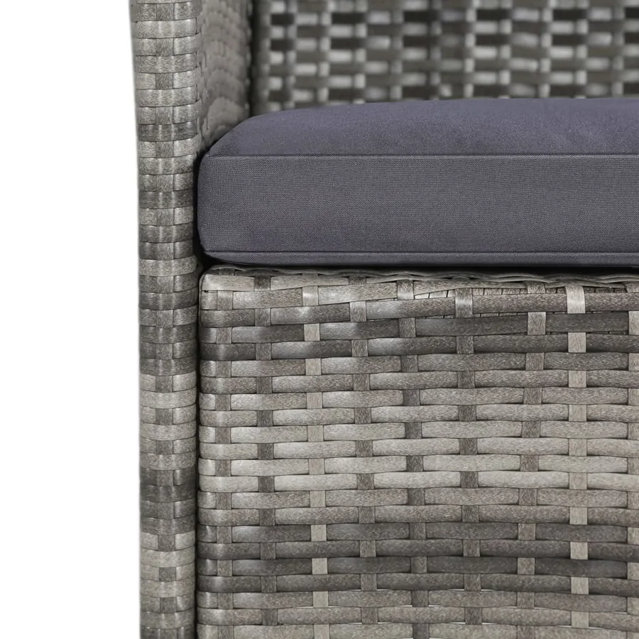 Ensemble à manger d'extérieur 11pc coussins Résine tressée Gris - 4