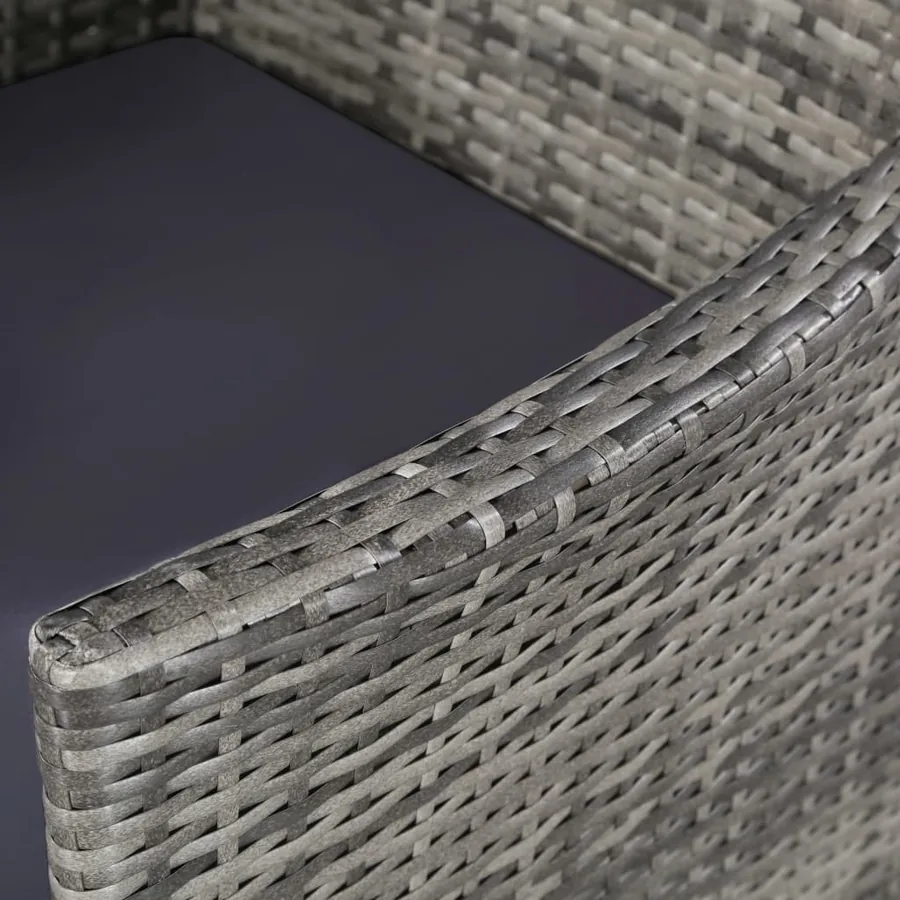 Ensemble à manger d'extérieur 11pc coussins Résine tressée Gris - 5