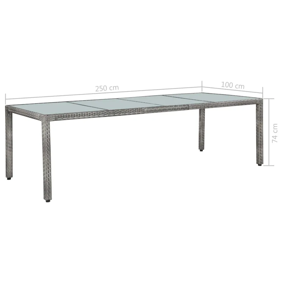 Ensemble à manger d'extérieur 11pc coussins Résine tressée Gris - 6