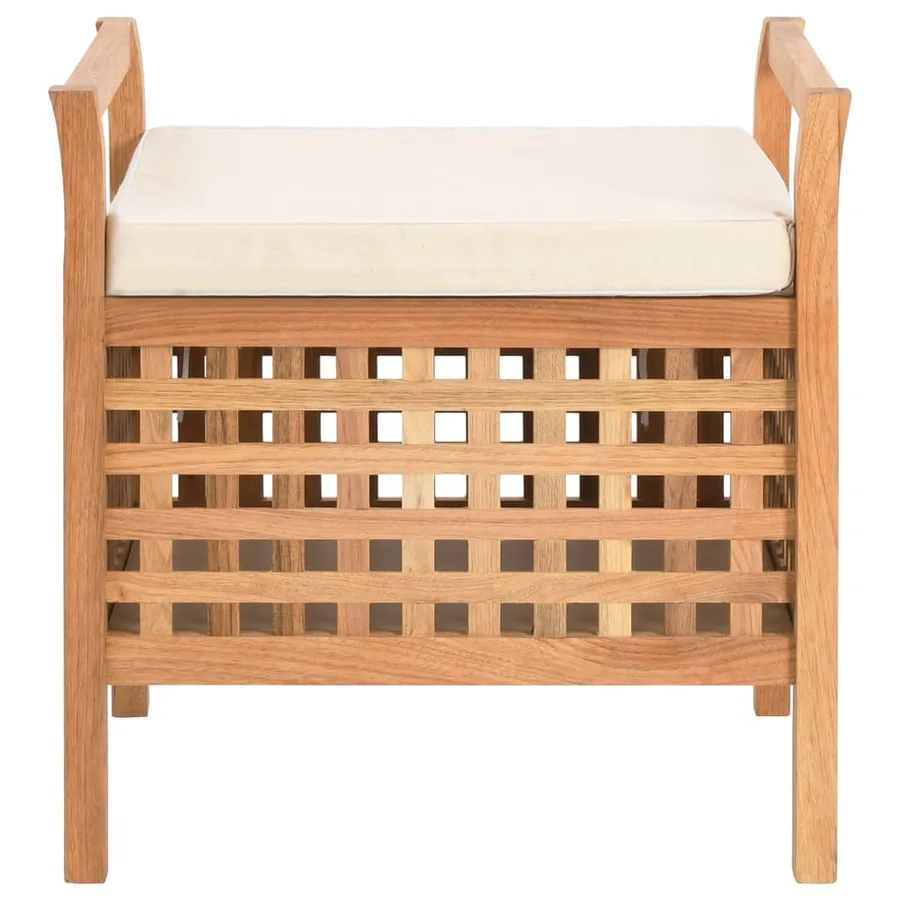 Banc de rangement 49x48x49 cm Bois de noyer massif - 2