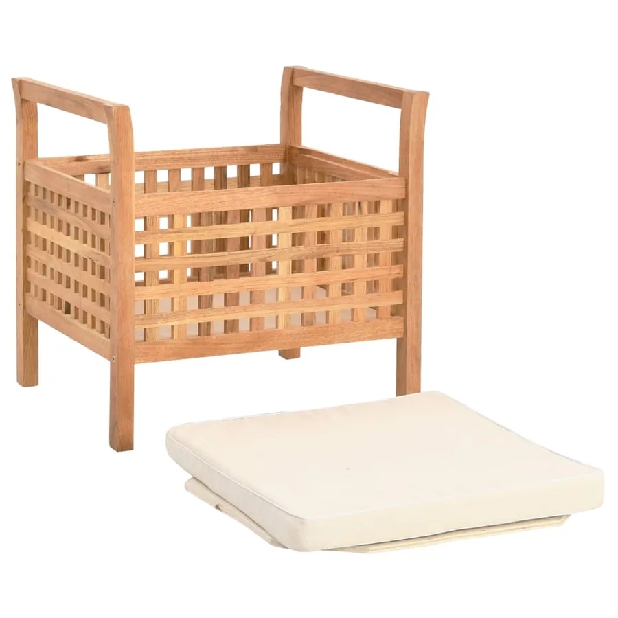 Banc de rangement 49x48x49 cm Bois de noyer massif - 4