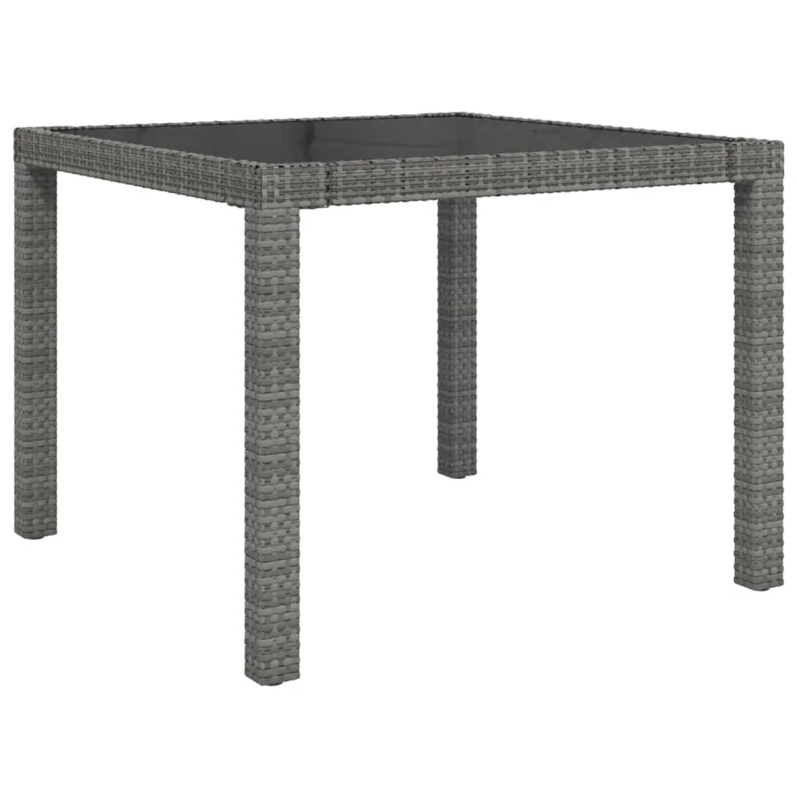 Ensemble à manger d'extérieur 5pcs coussins résine tressée gris - 4
