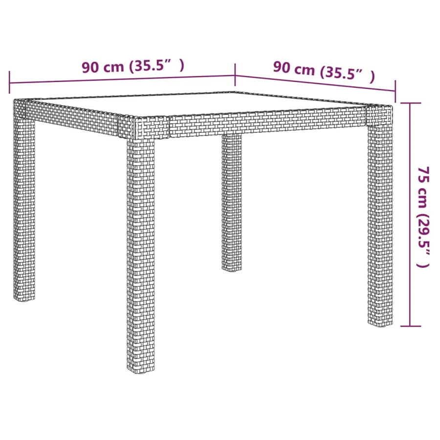 Ensemble à manger d'extérieur 5pcs coussins résine tressée gris - 6