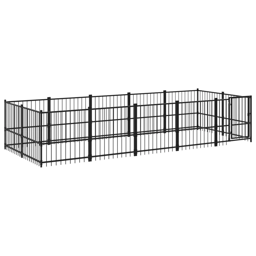 Chenil d'extérieur pour chiens Acier 9,38 m² - 2