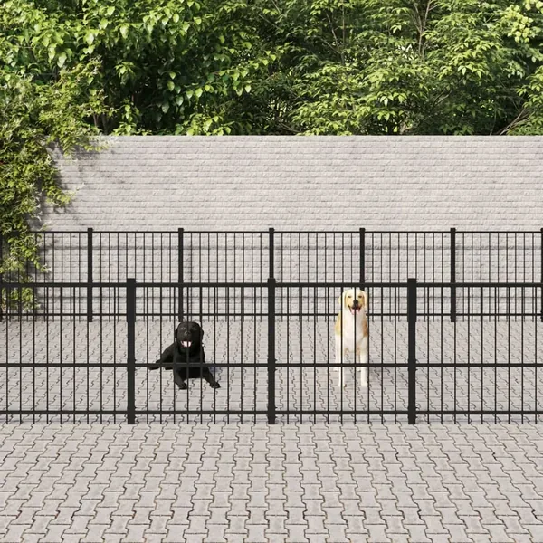 Chenil d'extérieur pour chiens Acier 28,23 m²