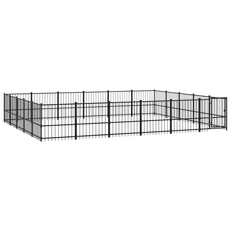 Chenil d'extérieur pour chiens Acier 28,23 m² - 2