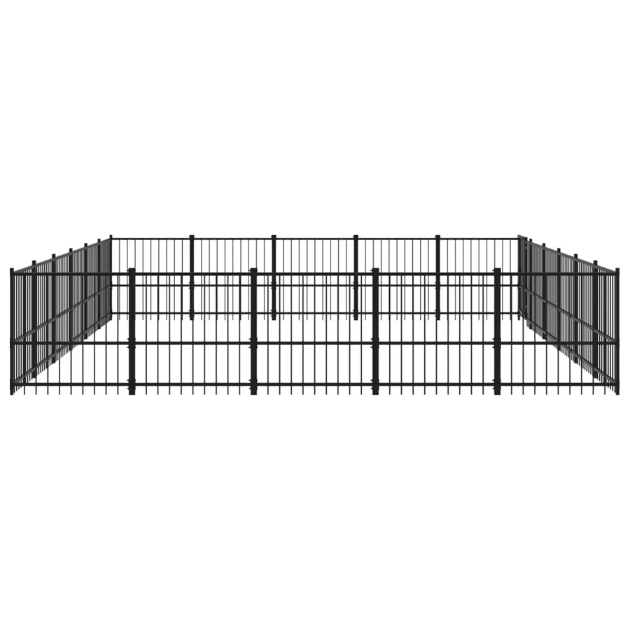 Chenil d'extérieur pour chiens Acier 28,23 m² - 4