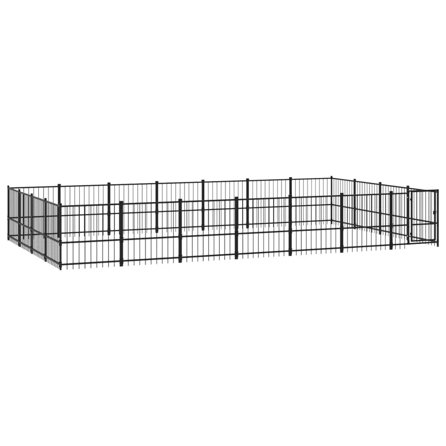 Chenil d'extérieur pour chiens Acier 26,35 m² - 2