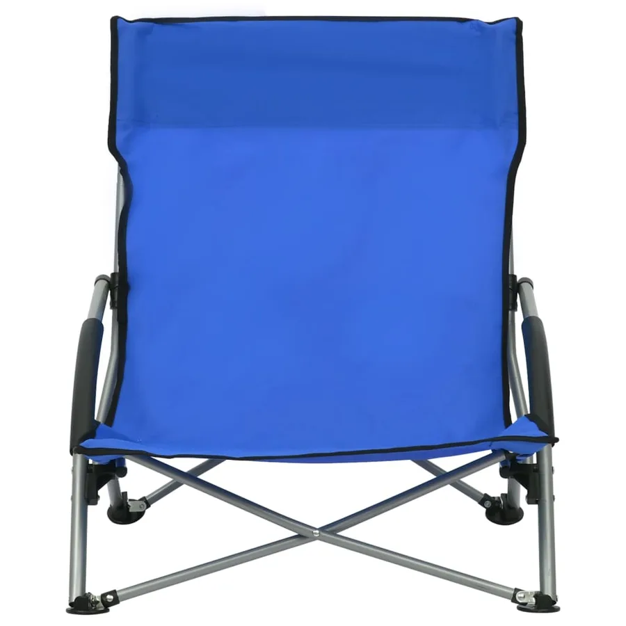 Chaises de plage pliables lot de 2 Rouge Tissu - 11