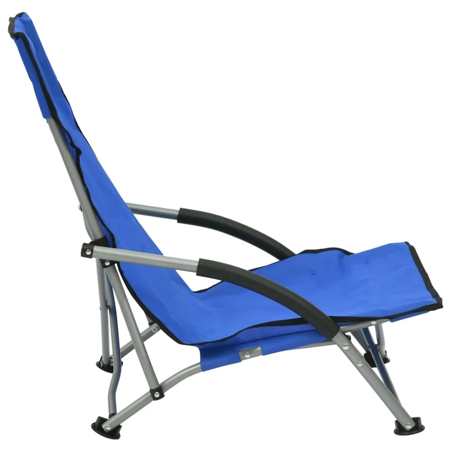 Chaises de plage pliables lot de 2 Rouge Tissu - 12