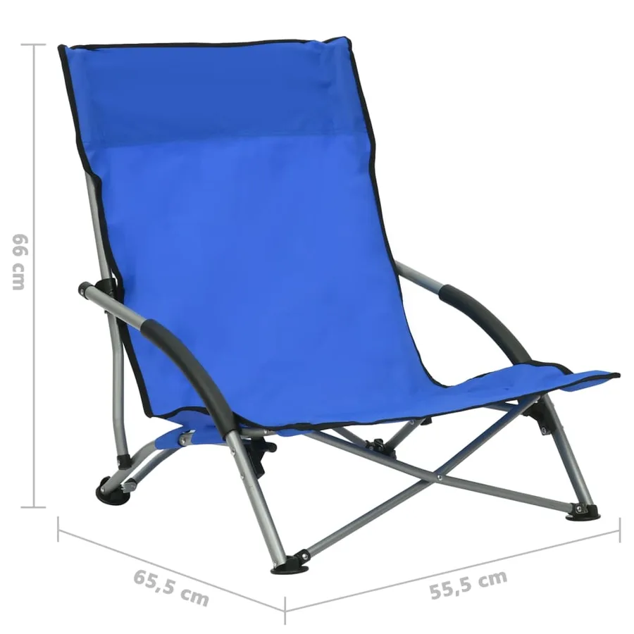 Chaises de plage pliables lot de 2 Rouge Tissu - 16