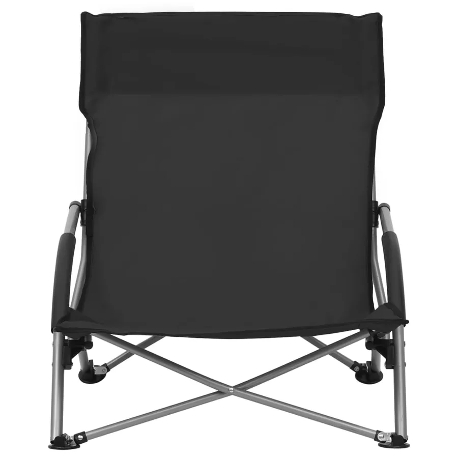 Chaises de plage pliables lot de 2 Rouge Tissu - 19
