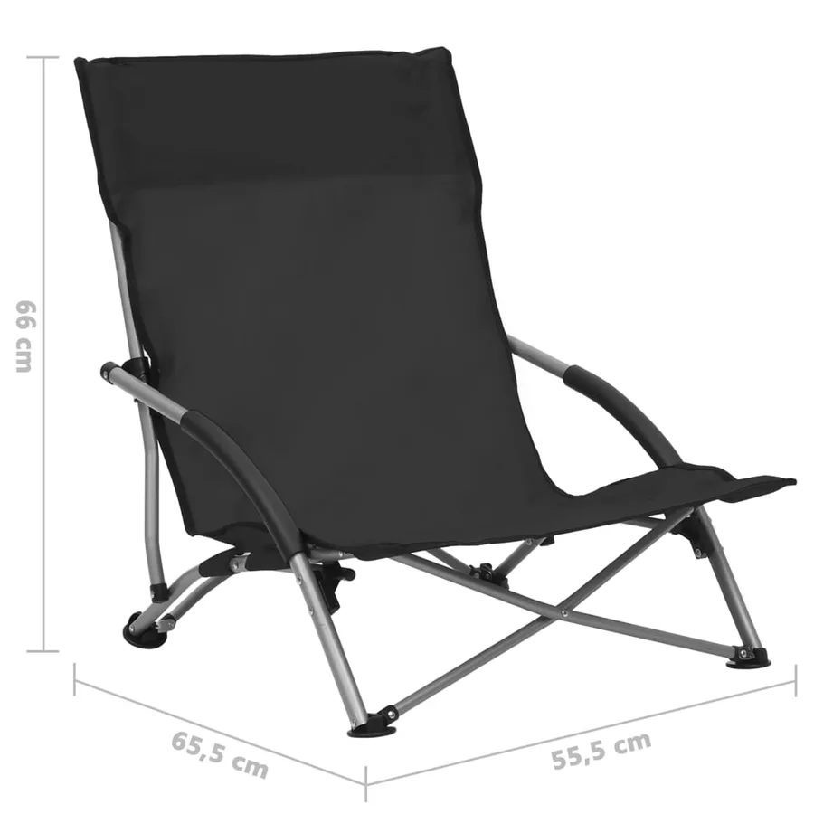 Chaises de plage pliables lot de 2 Rouge Tissu - 24