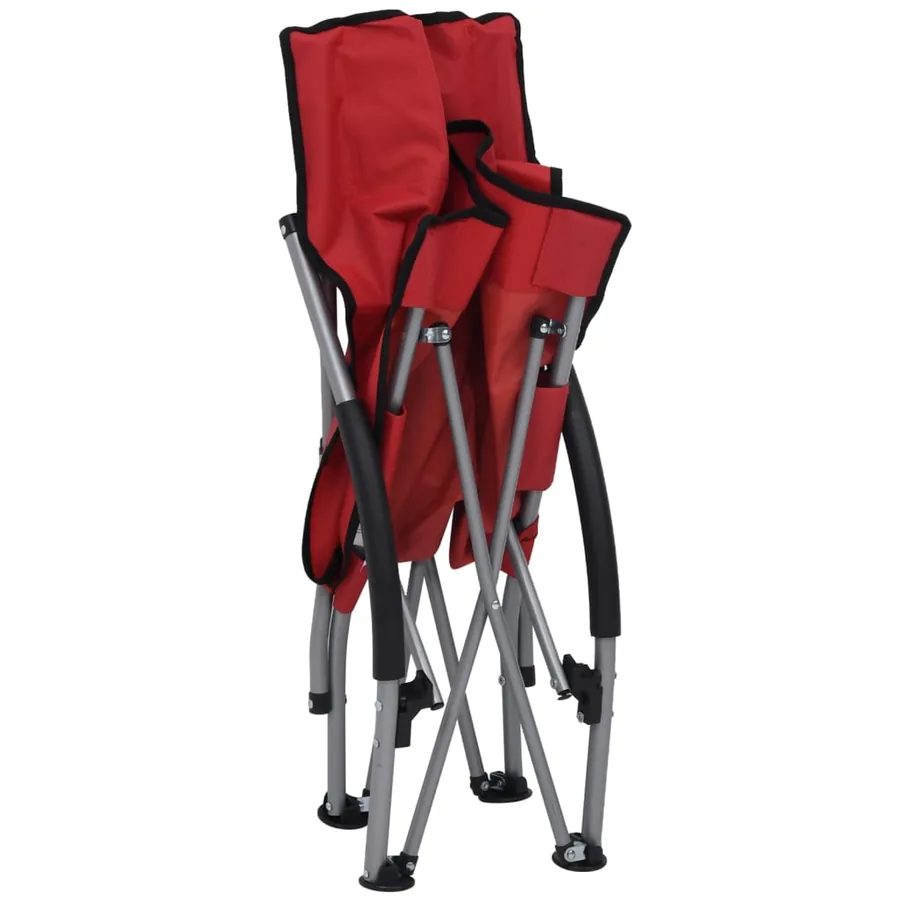 Chaises de plage pliables lot de 2 Rouge Tissu - 6