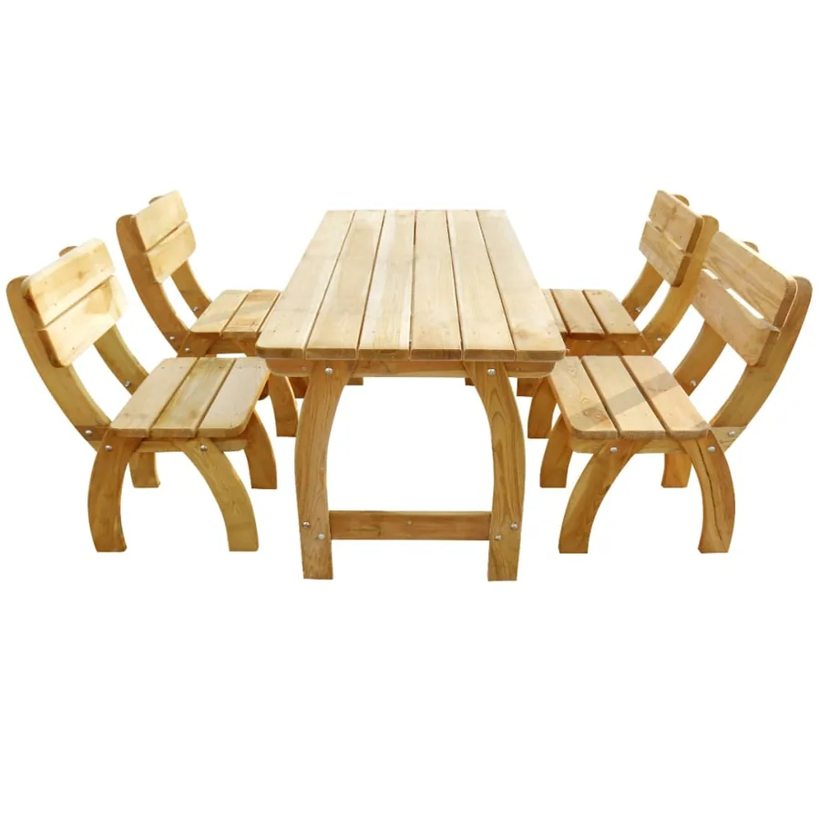 Ensemble à manger d'extérieur 5 pcs Pinède imprégnée - 2