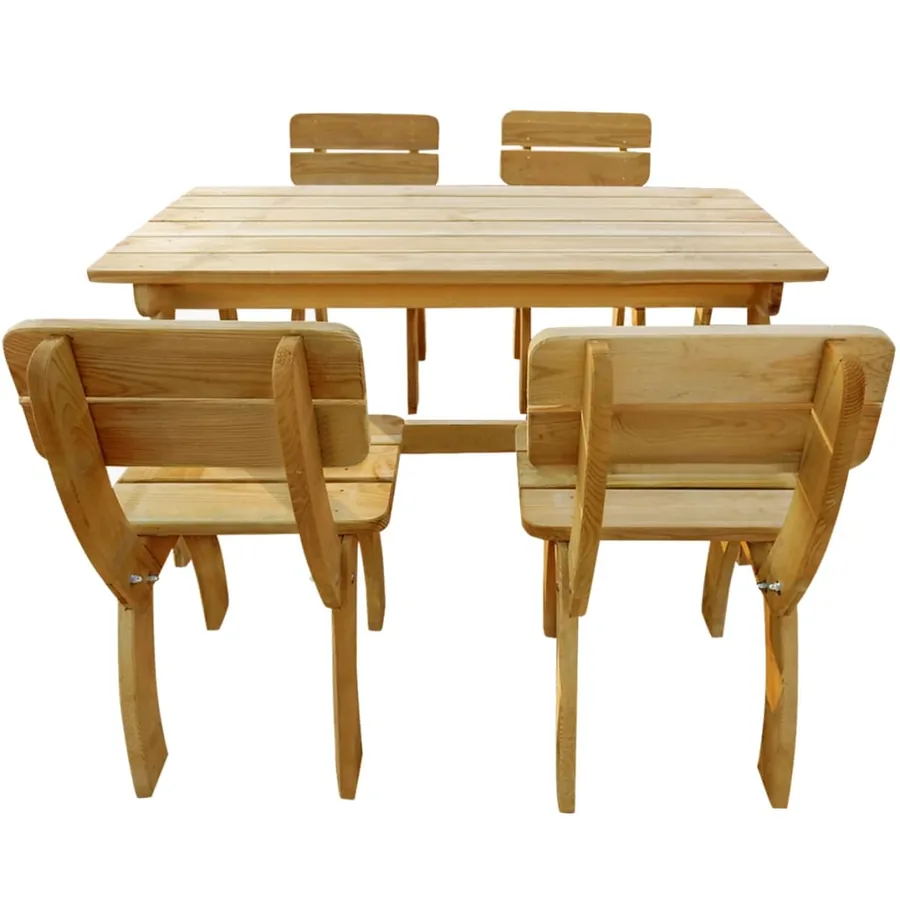 Ensemble à manger d'extérieur 5 pcs Pinède imprégnée - 3