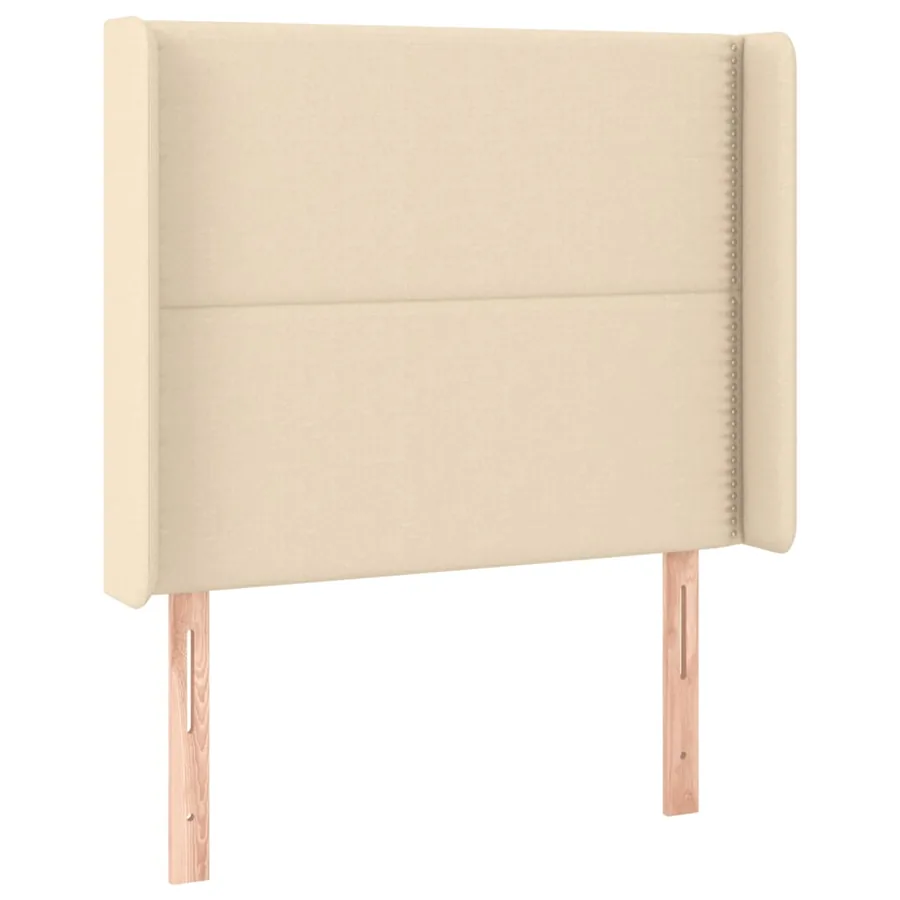 Sommier à lattes de lit matelas et LED Crème 100x200 cm Tissu - 7