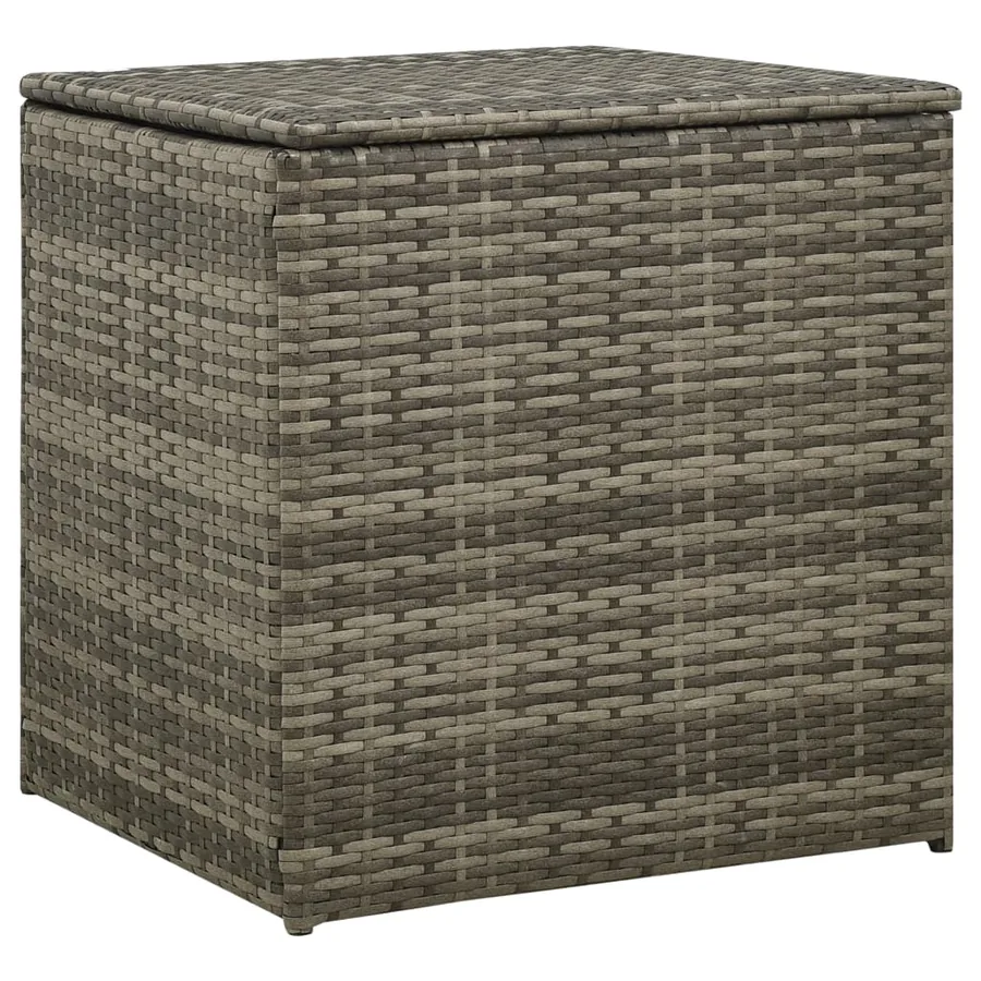 Salon de jardin 4 pcs avec coussins résine tressée gris - 6