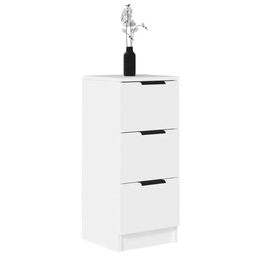 Buffet Blanc 30x30x70 cm Bois d'ingénierie - 7