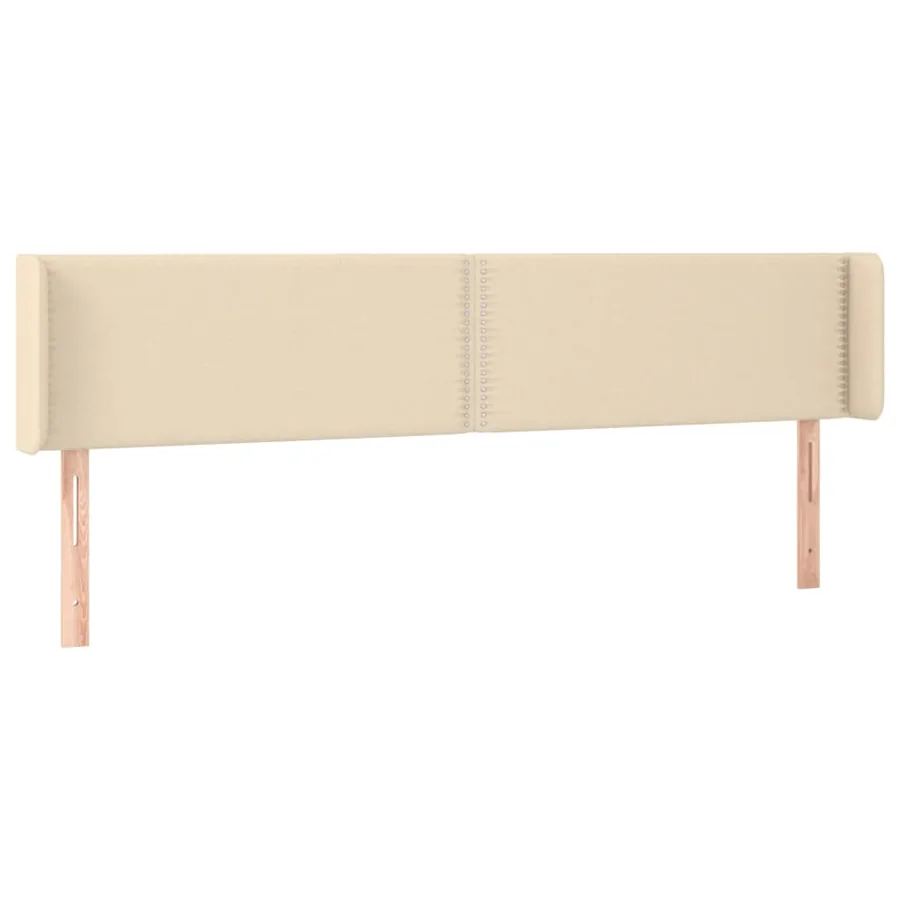 Tête de lit avec oreilles Crème 203x16x78/88 cm Tissu - 2