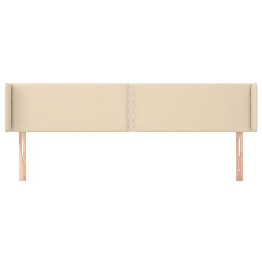 Tête de lit avec oreilles Crème 203x16x78/88 cm Tissu - 3