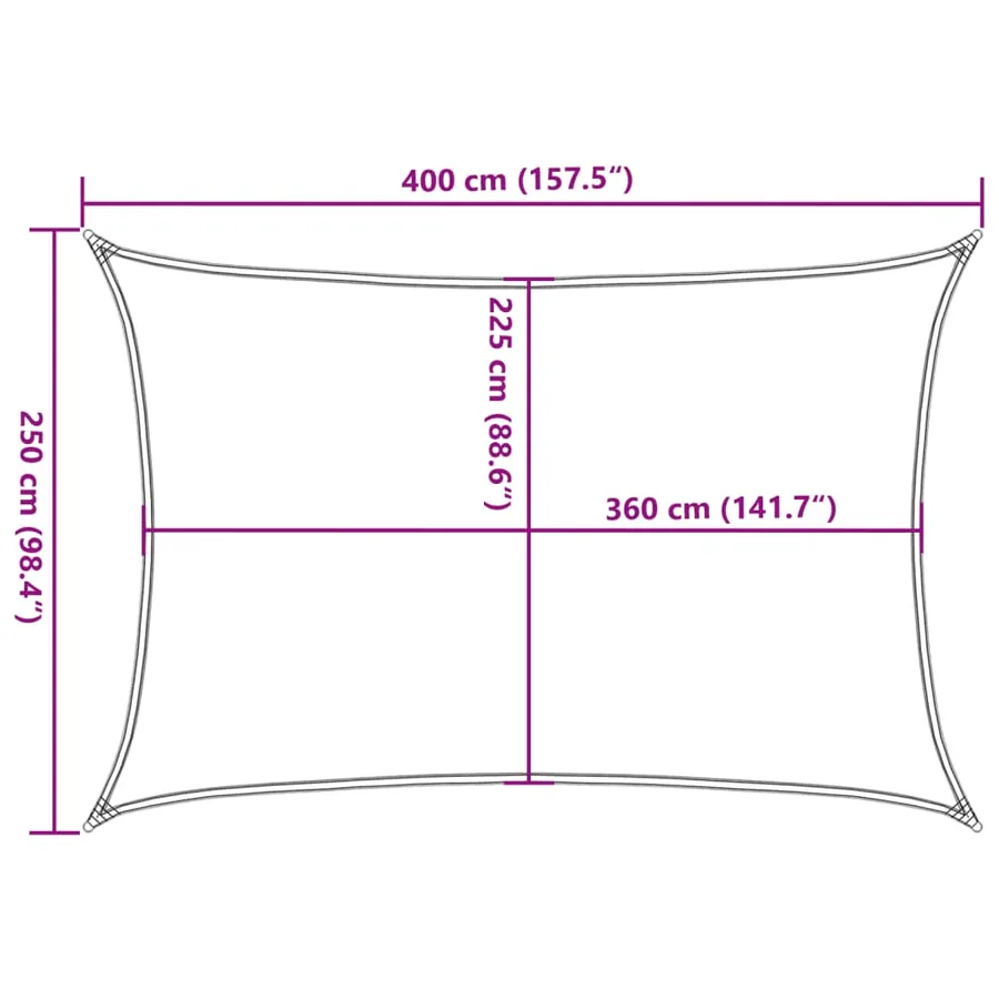 Voile d'ombrage 160 g/m² Noir 2,5x4 m PEHD - 10