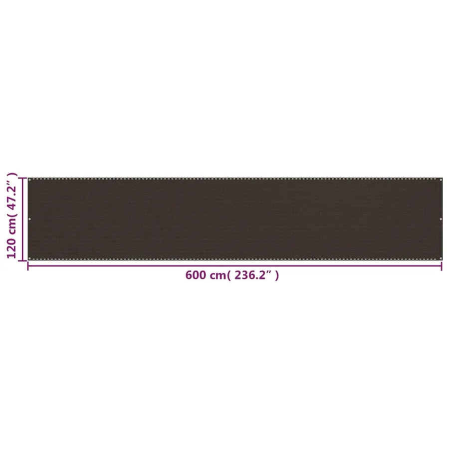 Écran de balcon Marron 120x600 cm PEHD - 5