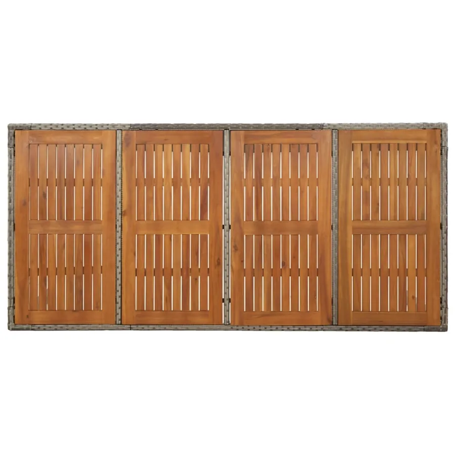 Ensemble à manger jardin et coussins 7 pcs gris rotin - 9