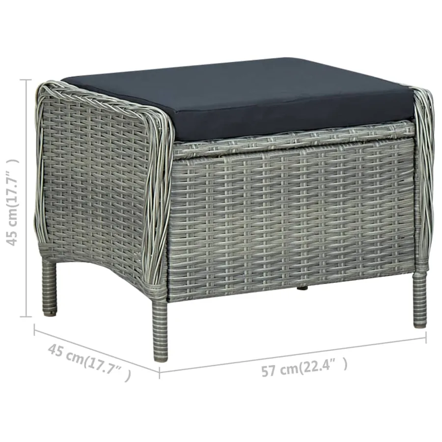 Ensemble à manger de jardin 7 pcs Gris clair - 20