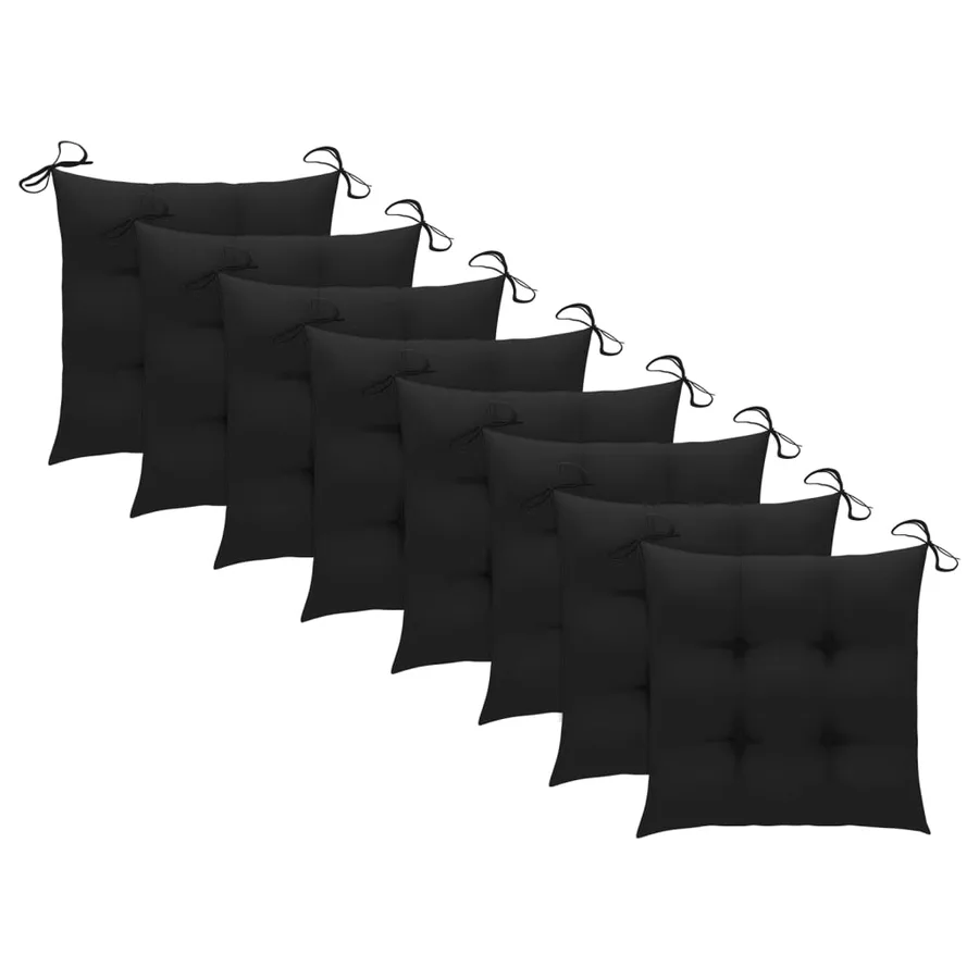 Chaises de jardin lot de 8 avec coussins Bois d'acacia solide - 5