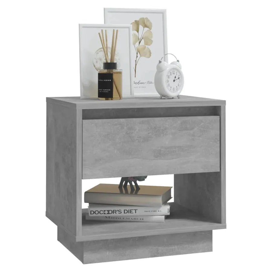 Tables de chevet 2 pcs Gris béton 45x34x44 cm Bois d'ingénierie - 4