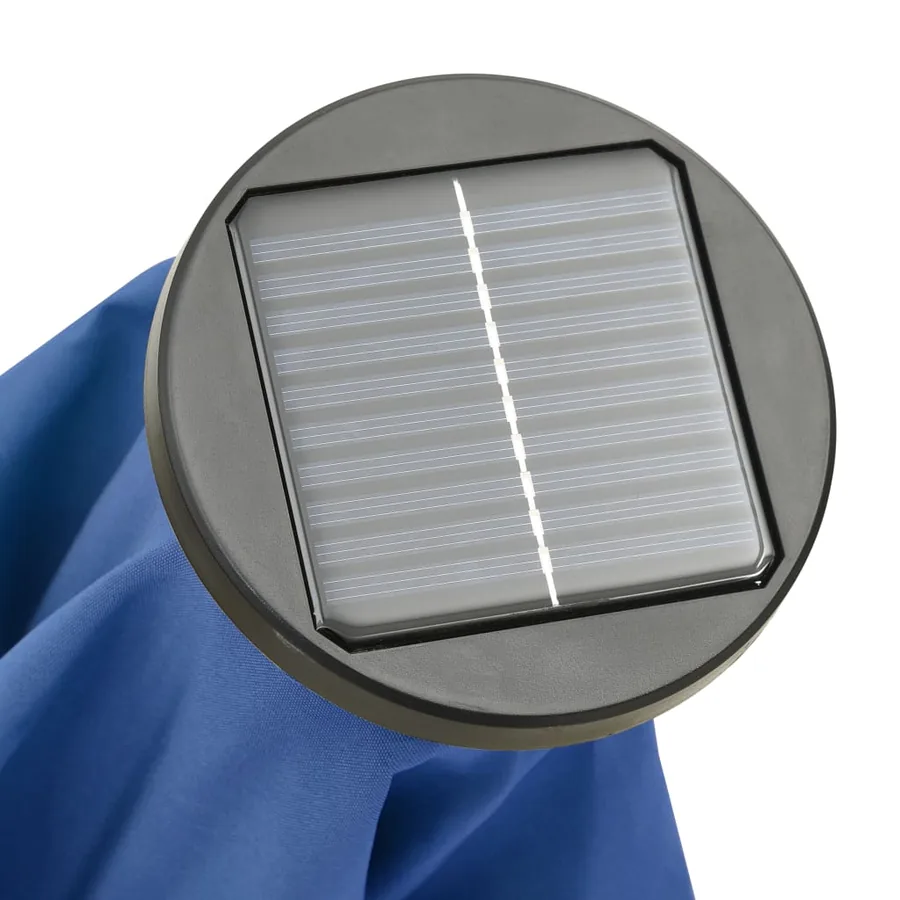 Parasol de jardin avec lumières LED bleu azuré aluminium - 8