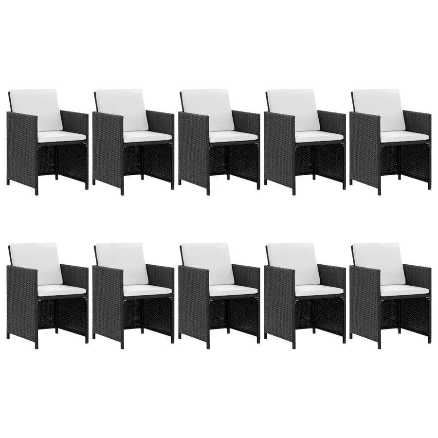 Ensemble à manger d'extérieur 11 pcs coussins résine tressée - 2