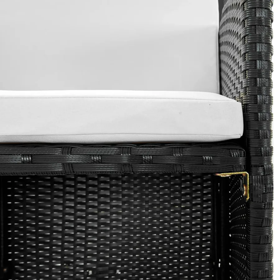 Ensemble à manger d'extérieur 11 pcs coussins résine tressée - 4