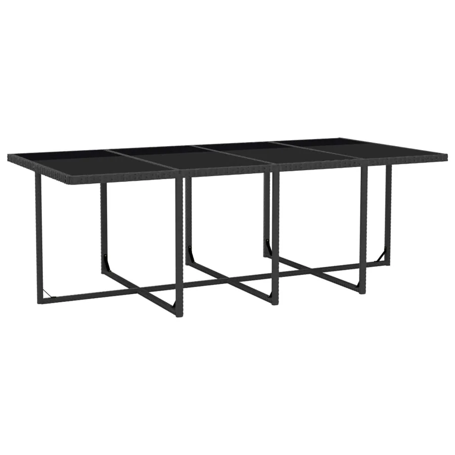 Salon de jardin 13 pcs avec coussins Résine tressée Noir - 5