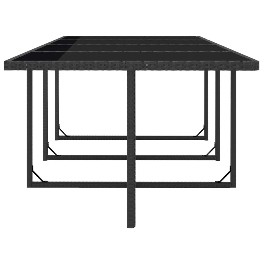 Salon de jardin 13 pcs avec coussins Résine tressée Noir - 6