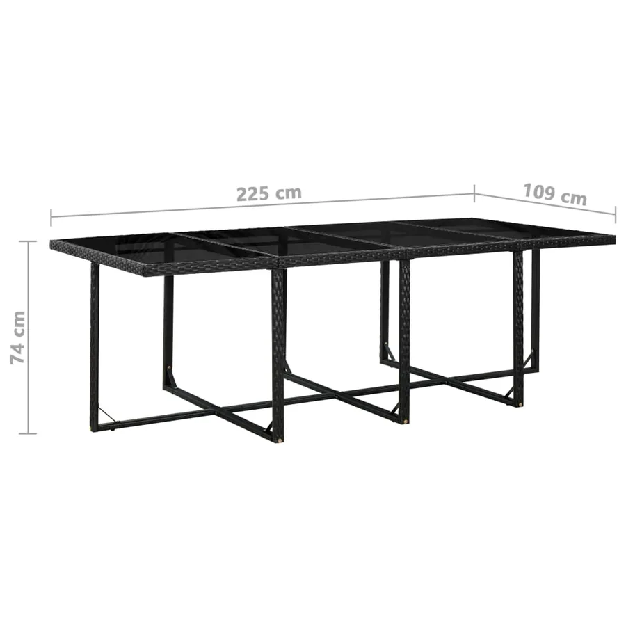 Salon de jardin 13 pcs avec coussins Résine tressée Noir - 7