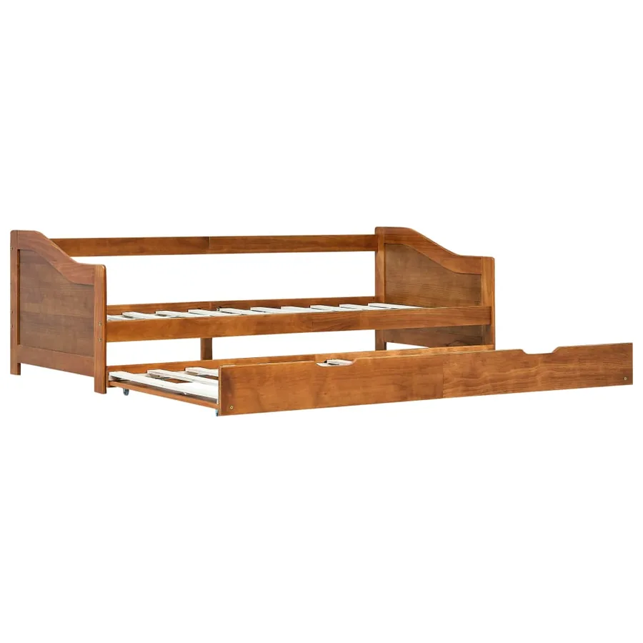 Cadre de lit extensible sans matelas marron miel 90x200 cm - 2