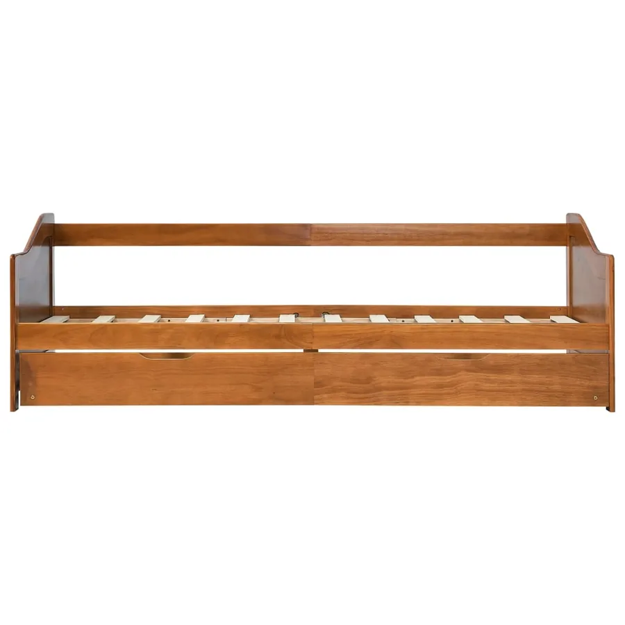 Cadre de lit extensible sans matelas marron miel 90x200 cm - 4