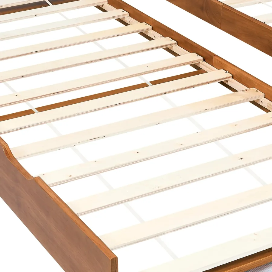 Cadre de lit extensible sans matelas marron miel 90x200 cm - 5
